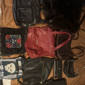 Assorted women’s handbags